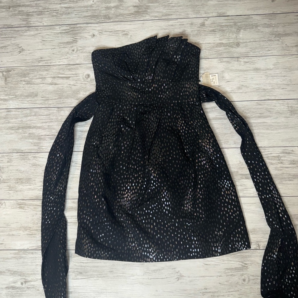 Pasametes Black Strapless Dress Size 2 NWT